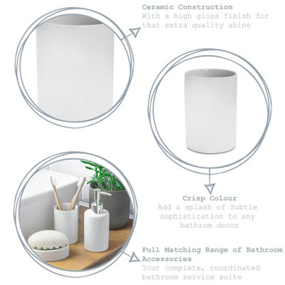 Harbour Housewares - Ceramic Toothbrush Holder - Grey