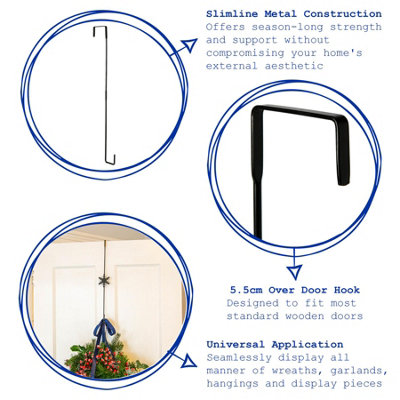 Harbour Housewares - Christmas Wreath Door Hanger - Black