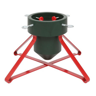 Harbour Housewares Classic Real Christmas Tree Stand - 3in - Green/Red
