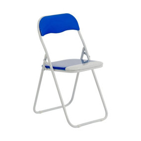 Harbour Housewares - Coloured Padded Folding Chair - Blue