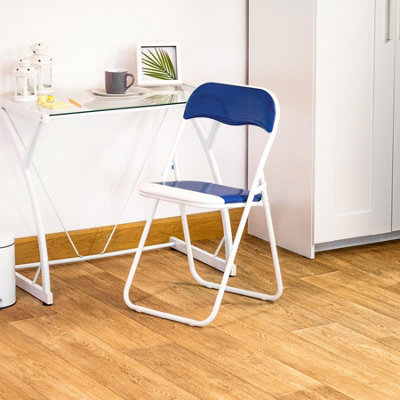 Harbour Housewares - Coloured Padded Folding Chair - Blue