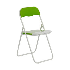 Harbour Housewares - Coloured Padded Folding Chair - Green