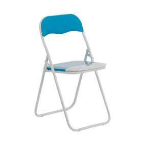 Harbour Housewares - Coloured Padded Folding Chair - Light Blue