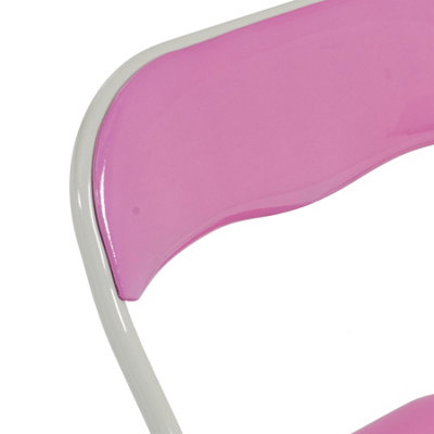 Harbour Housewares - Coloured Padded Folding Chair - Pink - 4