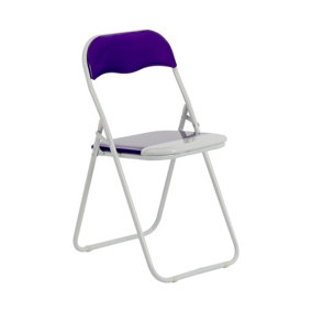Harbour Housewares - Coloured Padded Folding Chair - Purple