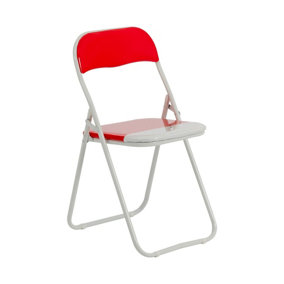 Harbour Housewares - Coloured Padded Folding Chair - Red