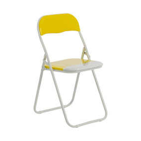 Harbour Housewares - Coloured Padded Folding Chair - Yellow