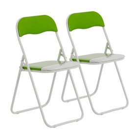 Harbour Housewares - Coloured Padded Folding Chairs - Green - Pack of 2