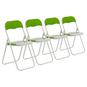 Harbour Housewares - Coloured Padded Folding Chairs - Green - Pack of 4