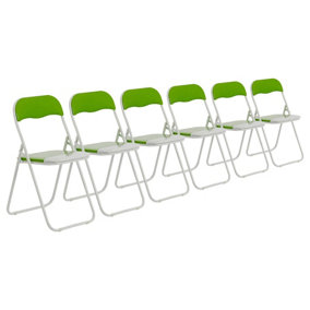Harbour Housewares - Coloured Padded Folding Chairs - Green - Pack of 6