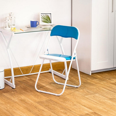 Harbour Housewares - Coloured Padded Folding Chairs - Light Blue - Pack of 4