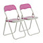 Harbour Housewares - Coloured Padded Folding Chairs - Pink - Pack of 2