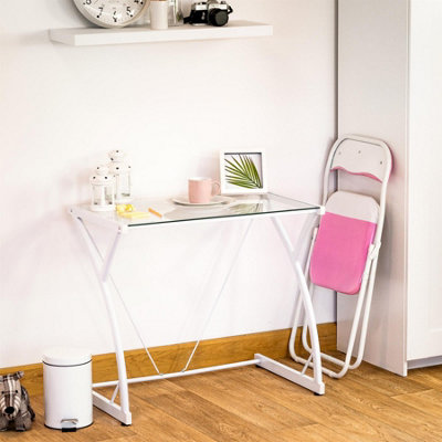 Harbour Housewares - Coloured Padded Folding Chairs - Pink - Pack of 2 - 7