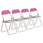 Harbour Housewares - Coloured Padded Folding Chairs - Pink - Pack of 4