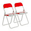 Harbour Housewares - Coloured Padded Folding Chairs - Red - Pack of 2