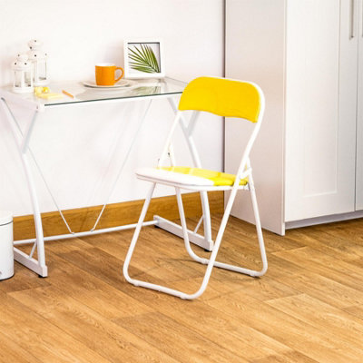 Harbour Housewares - Coloured Padded Folding Chairs - Yellow - Pack of 2