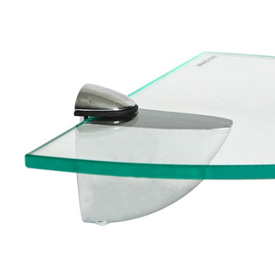 Harbour Housewares Floating Glass Corner Shelves - 30cm - Pack of 6 - 4