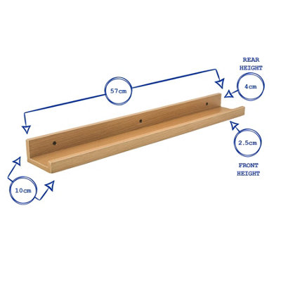 Harbour Housewares Floating Glass Bathroom Shelf – 50cm, Gold Brackets, Tempered Glass For Shower & Bathroom