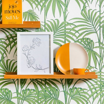 Harbour Housewares Floating Picture Ledge Wall Shelves - 57cm - Brown ...