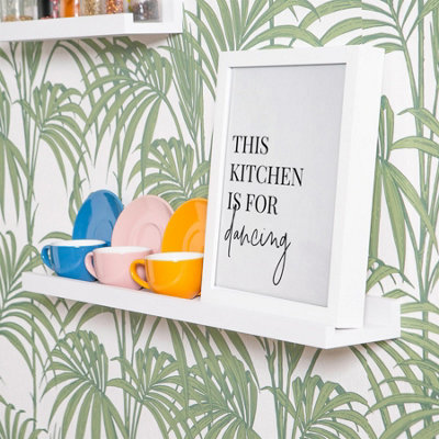 Harbour Housewares - Floating Picture Ledge Wall Shelves - 57cm - White - Pack of 6 - 5