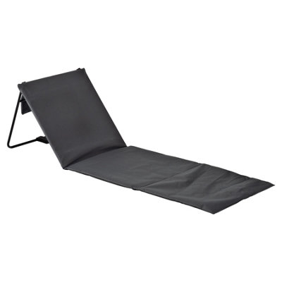 Harbour Housewares - Folding Beach Lounger - Grey