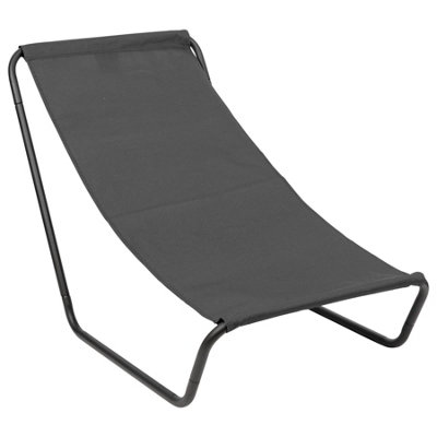 Harbour Housewares Folding Beach Lounger - Matt Black/Black