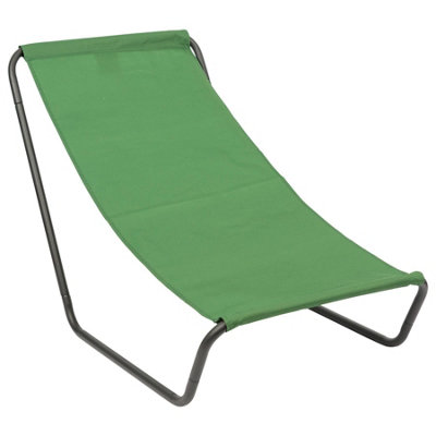 Harbour Housewares Folding Beach Lounger - Matt Black/Green