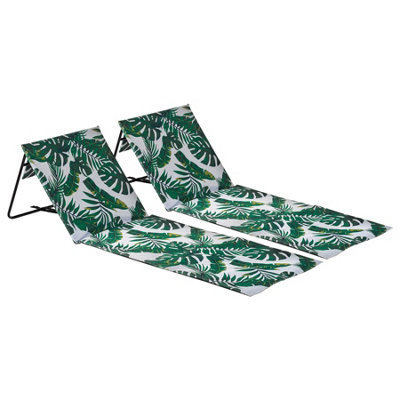 Harbour Housewares - Folding Beach Loungers - Banana Leaf - Pack of 2