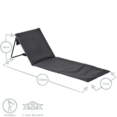 Harbour Housewares - Folding Beach Loungers - Grey - Pack of 2 - 3