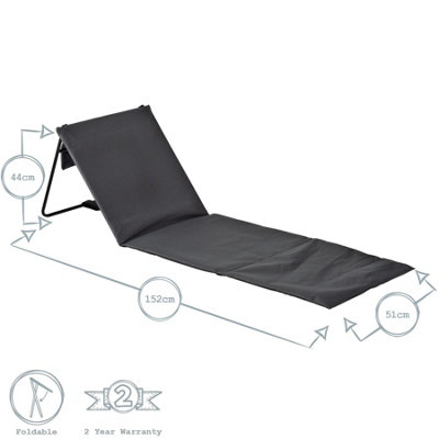 Harbour Housewares - Folding Beach Loungers - Grey - Pack of 2