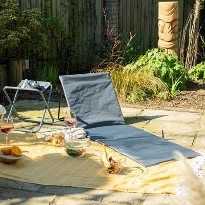 Harbour Housewares - Folding Beach Loungers - Grey - Pack of 2 - 6