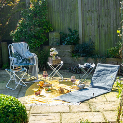 Harbour Housewares - Folding Beach Loungers - Grey - Pack of 2 - 7