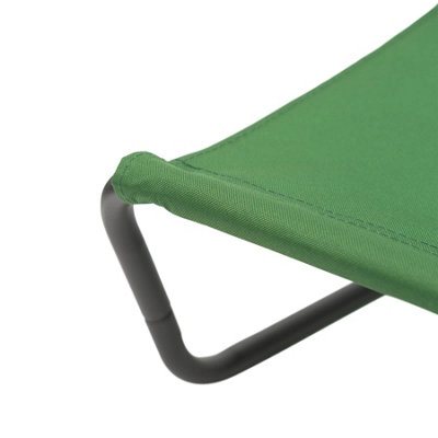Harbour Housewares Folding Beach Loungers - Matt Black/Green - Pack of 2 - 6