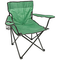 Harbour Housewares Folding Canvas Camping Chair - Matt Black/Green