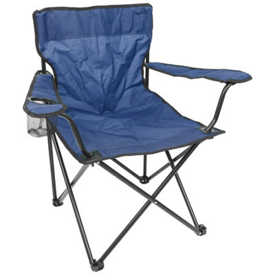 Harbour Housewares Folding Canvas Camping Chair - Matt Black/Navy