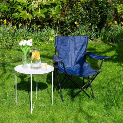 Harbour Housewares Folding Canvas Camping Chair - Matt Black/Navy - 7