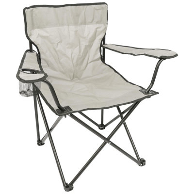 Harbour Housewares Folding Canvas Camping Chairs - Matt Black/Beige - Pack of 4 - 5