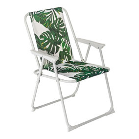 Harbour Housewares - Folding Metal Beach Chair - Banana Leaf