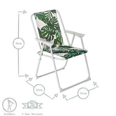 Harbour Housewares - Folding Metal Beach Chair - Banana Leaf
