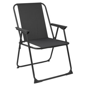 Harbour Housewares - Folding Metal Beach Chair - Black