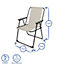 Harbour Housewares Folding Metal Beach Chair - Matt Black/Beige