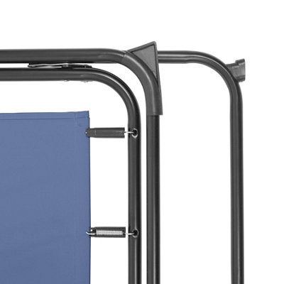 Harbour Housewares Folding Metal Beach Chair - Matt Black/Navy - 4