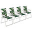 Harbour Housewares - Folding Metal Beach Chairs - Banana Leaf - Pack of 4