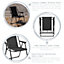Harbour Housewares - Folding Metal Beach Chairs - Black - Pack of 2