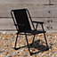 Harbour Housewares - Folding Metal Beach Chairs - Black - Pack of 2