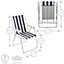 Harbour Housewares - Folding Metal Beach Chairs - Blue/Green Stripe - Pack of 2