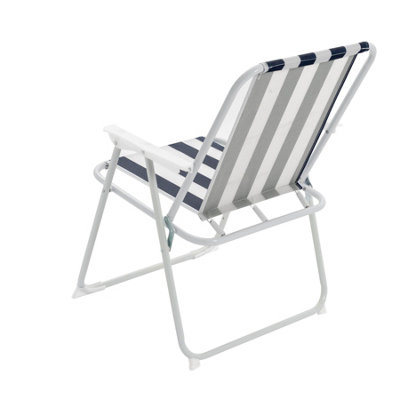 Harbour Housewares - Folding Metal Beach Chairs - Blue/Green Stripe - Pack of 4 - 7