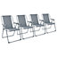 Harbour Housewares - Folding Metal Beach Chairs - Grey - Pack of 4