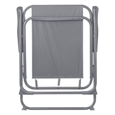 Harbour Housewares - Folding Metal Beach Chairs - Grey - Pack of 4 - 6