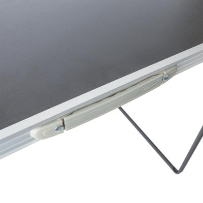 Harbour Housewares - Folding Metal Camping Table - 80cm x 60cm - Black - 6